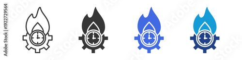 deadline  icon set multiple style collection	