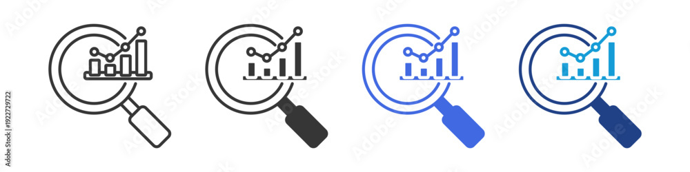 Fototapeta premium monitoring icon set multiple style collection 