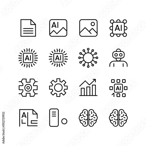 Konstfotografi Collection of black and white icons related