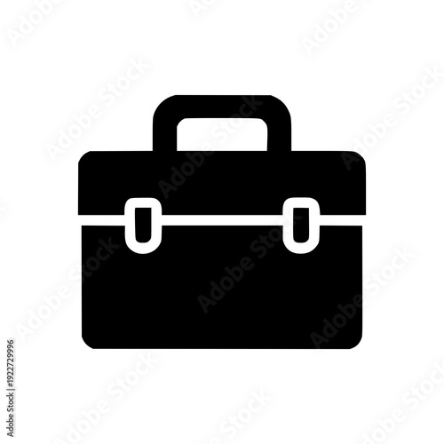 A sleek black briefcase with two handles and a latch closure for professional use.