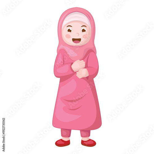 Indonesian Muslim children, greeting