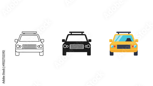 Three cars with different colors and designs Vector