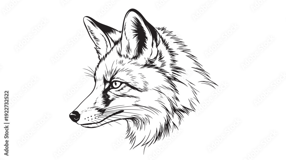 Obraz premium Hand drawn fox head vector illustration