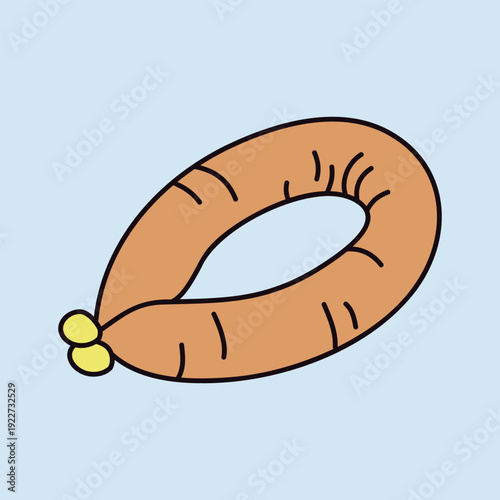 Smoked Ring Sausage Minimalistic Flat Icon