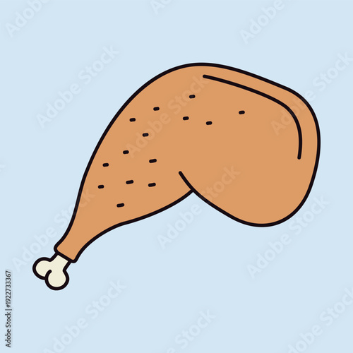 Roasted Duck Leg Quarter Flat Icon