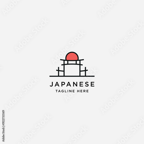 Japanese Logo Icon Design Template Vector Illustration