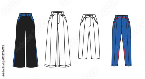 High Waist Pants modern abstract minimal vector