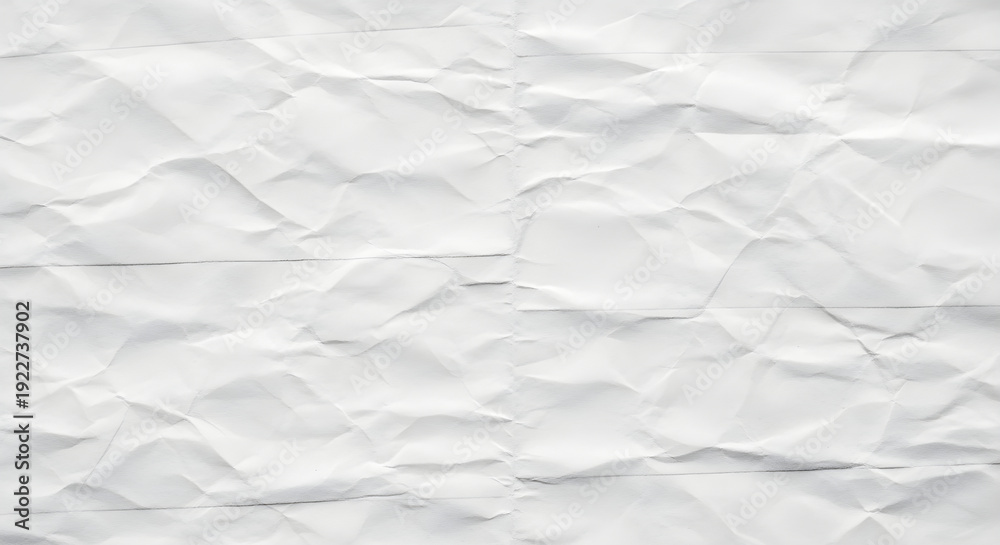Obraz premium Crumpled white paper texture background with rough surface and folded edges for design purposes