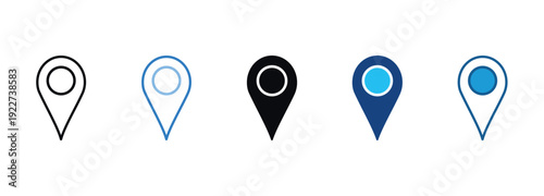 Location Icon Set Multiple Style Of