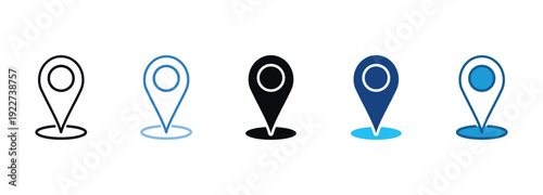 Map Pin Icon Set Multiple Style Of