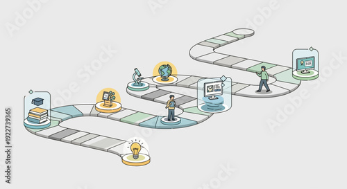 Isometric illustration of blockchain technology with digital cryptocurrency and secure data transfer.