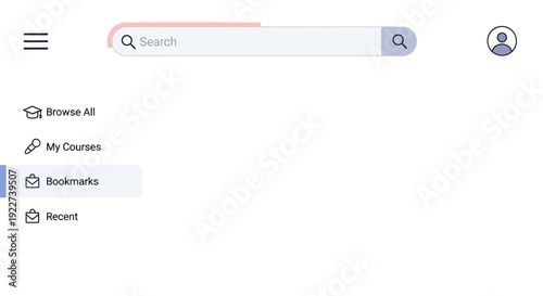 User interface showing bookmarks section in an online course platform.