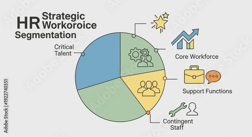 Strategic segmentation of HR workforce into core, support, contingent, and critical talent groups.