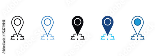 Position Icon Set Multiple Style Of