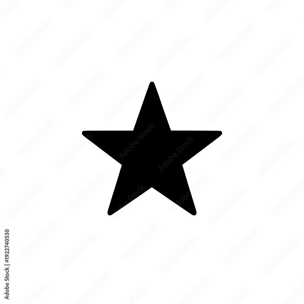 Fototapeta premium A simple black geometric star shape on a plain white background