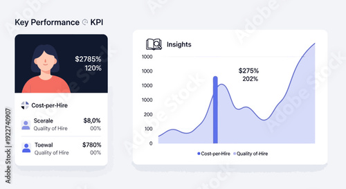 Business data analysis showing key performance indicators and insights graph.