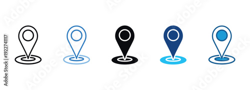 Map Point Icon Set Multiple Style Of