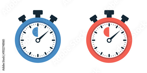 Stopwatch icon vector simple line and glyph design