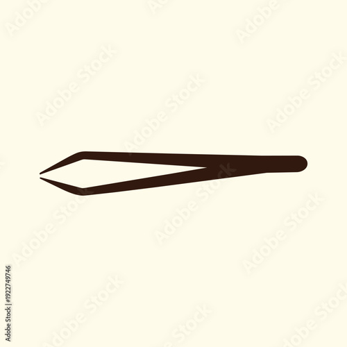 Professional Precision Gardening Tweezers Silhouette Vector - Seedling Transplanting and Lab Tool Graphic