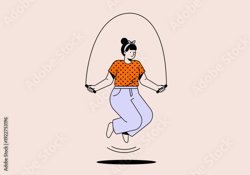 Woman Jumping Rope Cardio Fitness Activity