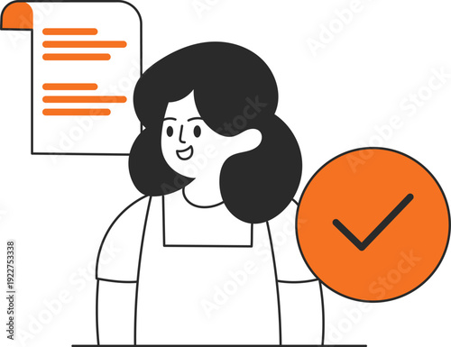 User Business Illustration Approved Report Woman Presentation