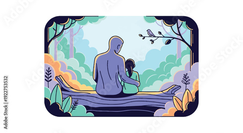 Nurturing Growth: Vector Illustration of Parent-Child Connection & Support