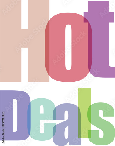 colorful hot deals text graphic