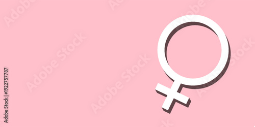 Minimal Pink Background with Female Gender Symbol – Women Empowerment Concept