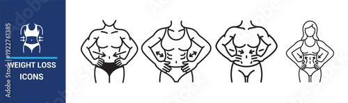 Slimming and muscle cain icon. Vector EPS 10