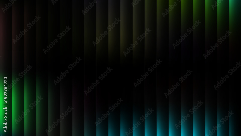 Obraz premium Modern Dark Abstract Background with Vertical Stripes and Colorful Light Gradients