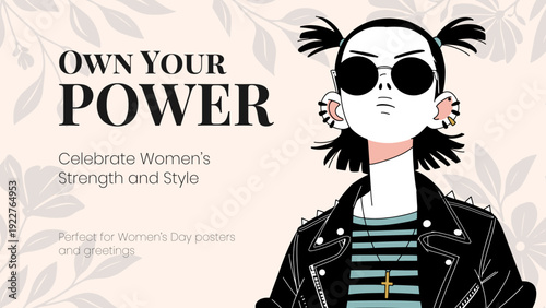 Modern Urban Girl Power: Minimalist Vector Portrait
