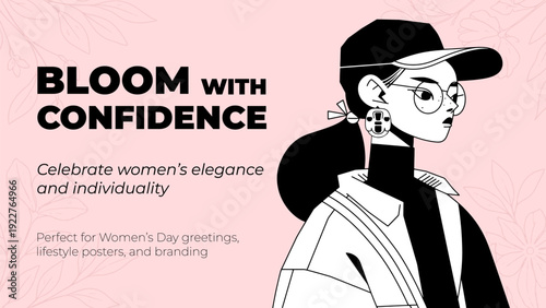 Modern Urban Girl Power: Minimalist Vector Portrait