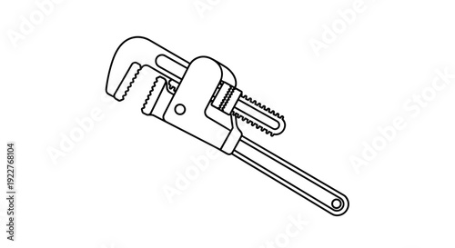Adjustable Wrench Tool Illustration.