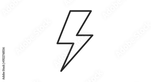 Black Lightning Bolt Icon Simple.
