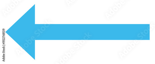 Blue Navigation Arrows, flat design vector illustrator. Isolated blue arrows on white background. Horizontal blue long arrow icon pointing to left and right side .  Directional arrow icon. 