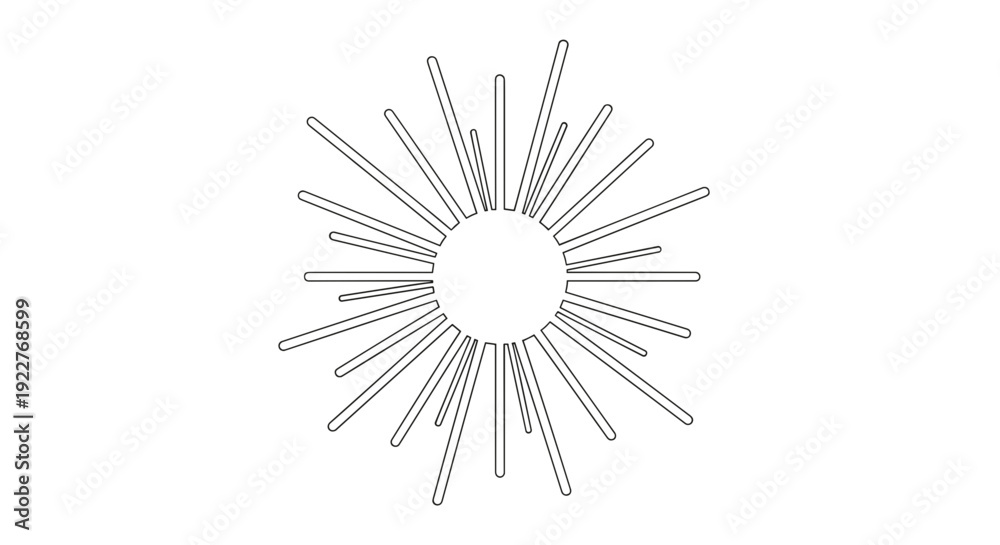 Obraz premium Simple Black and White Sun Icon.