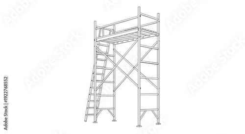Metal Scaffolding Structure with Ladder.
