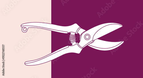 Pruning Shears Garden Tool Illustration.