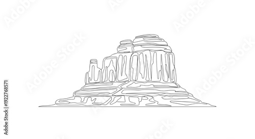 Rock Formation Landscape Illustration Art.