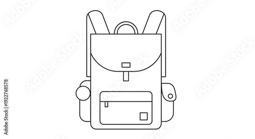 Simple Black and White Backpack Illustration.