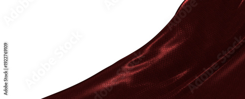 Photography Luxurious burgundy fabric wave against a clean white backdrop, creating a sense