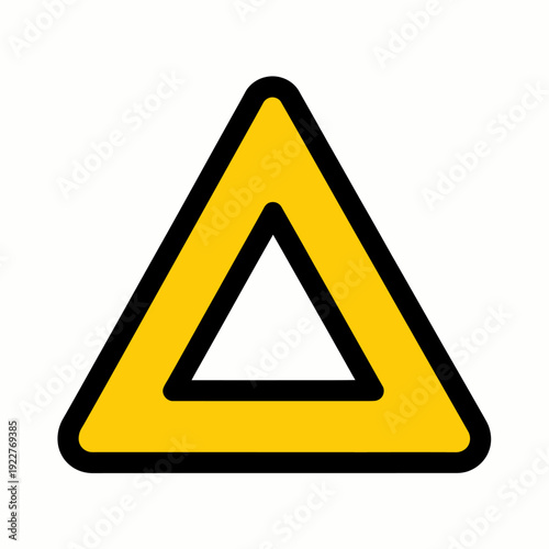 Free Download A bold yellow triangle sign with a black outline, indicating a hazard, warning or alert. A simple graphic. - GFXLoad