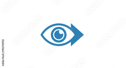 Blue Eye Icon with Arrow Symbol.