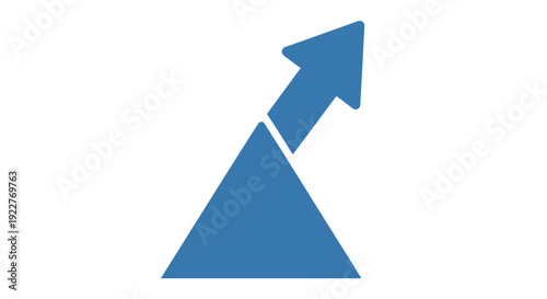 Blue triangle with arrow pointing up.