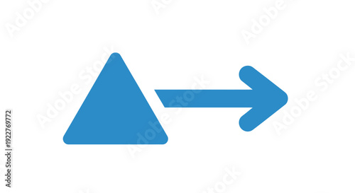 Blue triangle with right arrow.