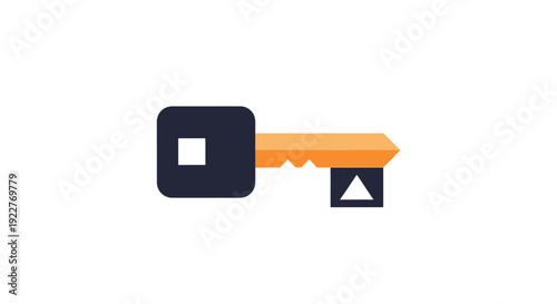 Broken Key with Square and Triangle Symbols.