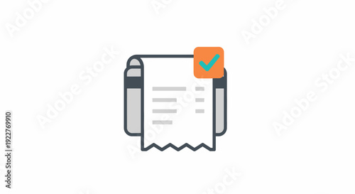Checkmarked Document Invoice Receipt Paper.