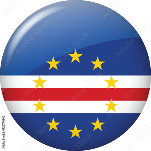 Cape Verde National Flag Round Glossy Button With Yellow Stars Free Download Cape Verde National Flag Round Glossy Button With Yellow Stars - GFXLoad
