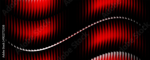 An abstract red pattern with an overlay of light highlights.The effect of the ribbed texture of the glass. Vector illustration.2