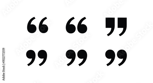 Collection of double quotation marks arranged in a grid pattern 